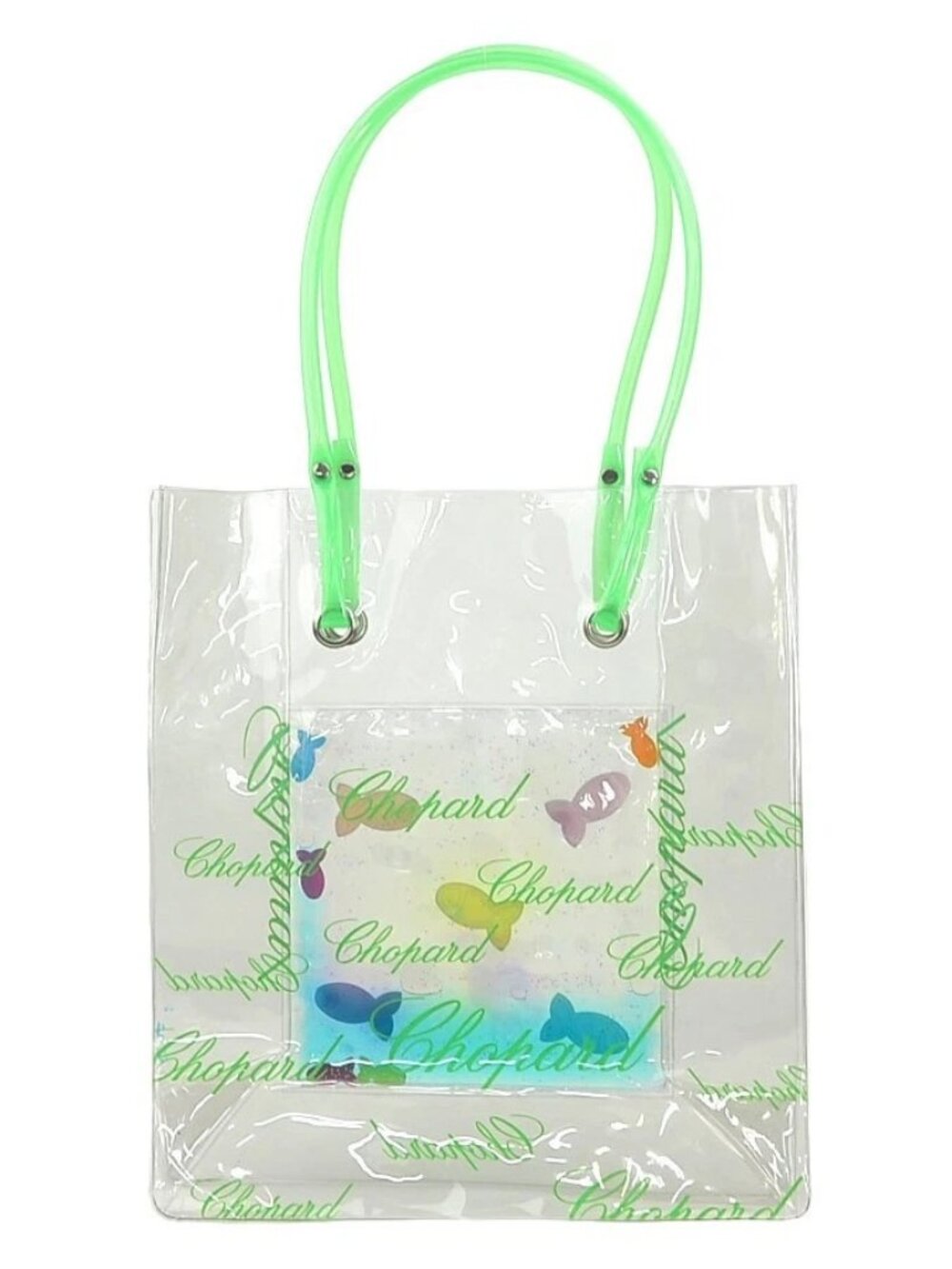 Auth Chopard Shoulder Bag Clear/Green Vinyl - h30336g
